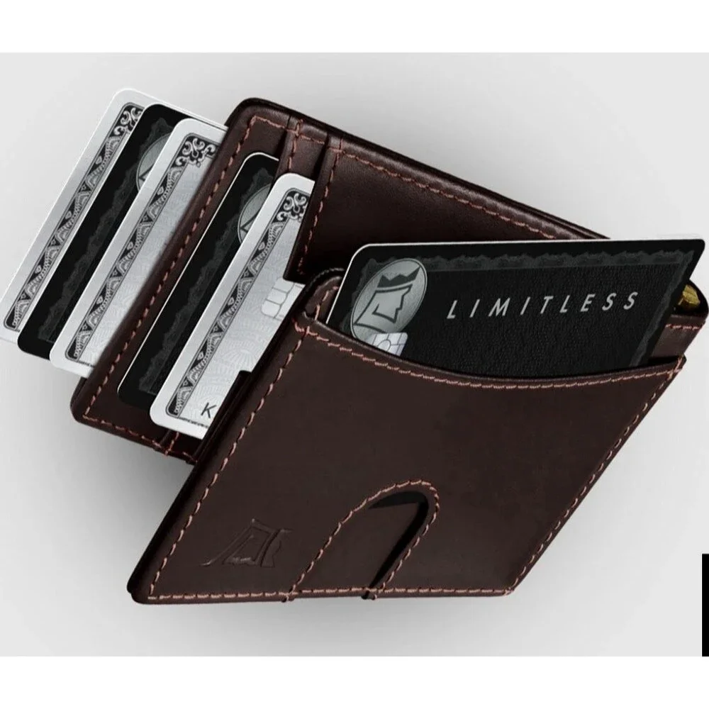 Kings Loot LEATHER Bifold Wallet Money Clip RFID Brown